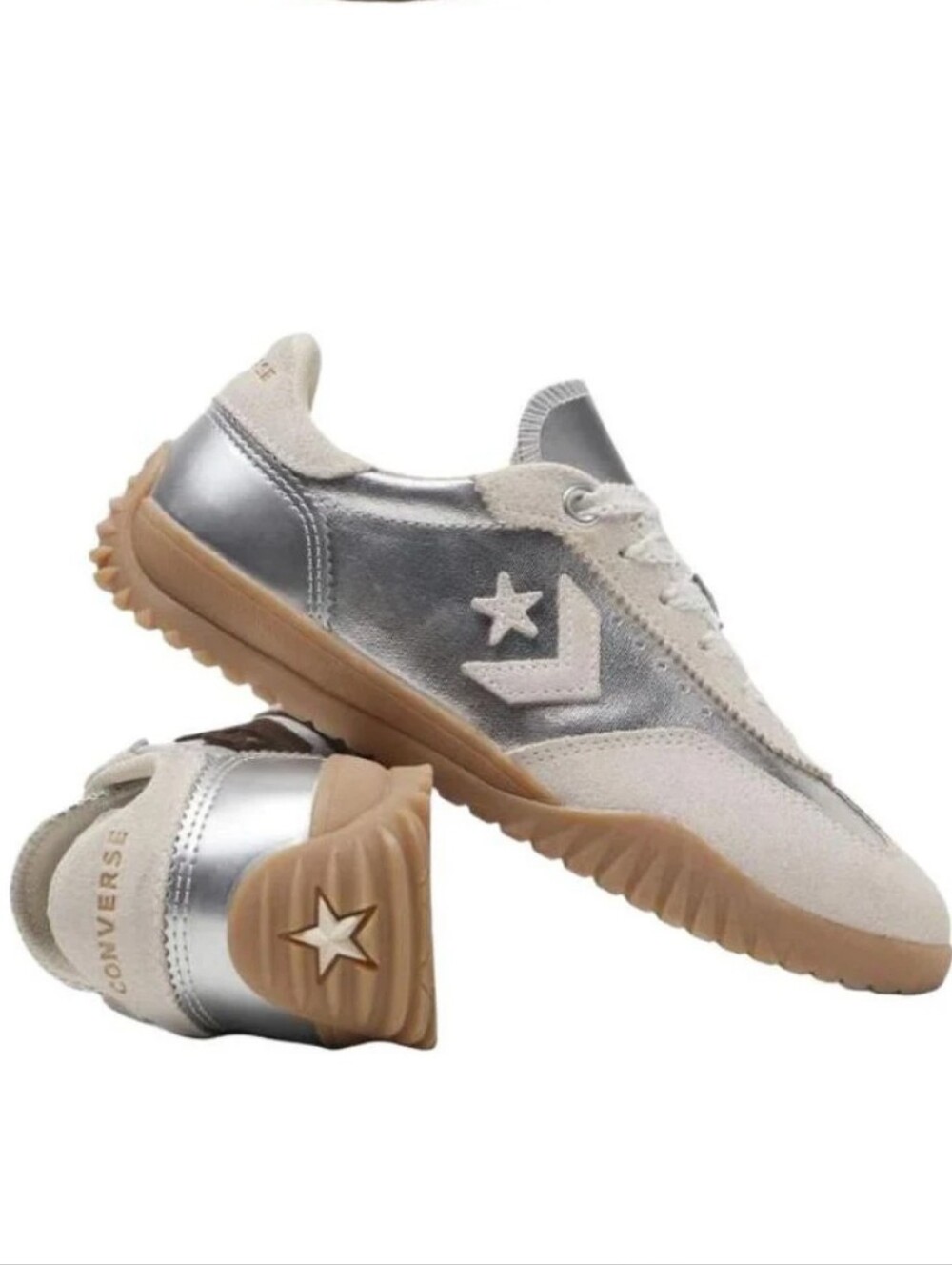 Converse Run Star Trainer Metallic Canvas Sneakers Size 8